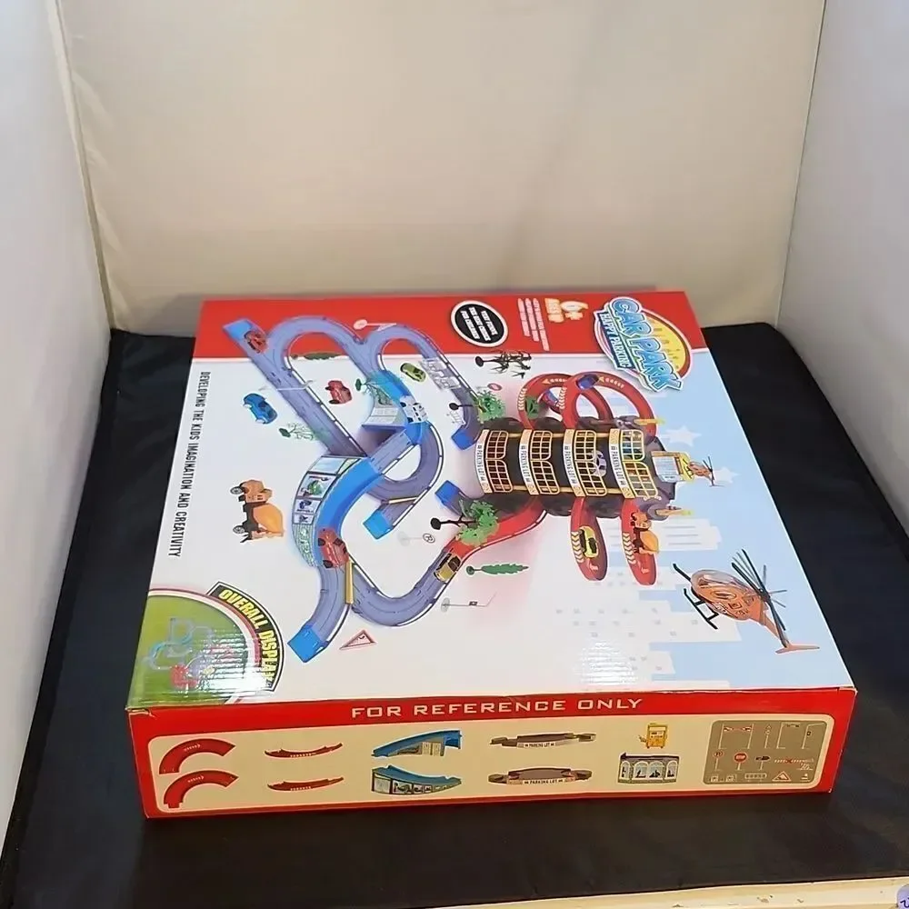 BRAND NEW CAR PARK TOY SET CAR VEHICLE BUILDING PARKING LOT RACE TRACKS K… S2